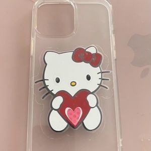 Clear Protective Case for iPhone, with vinyl Hello Kitty sticker